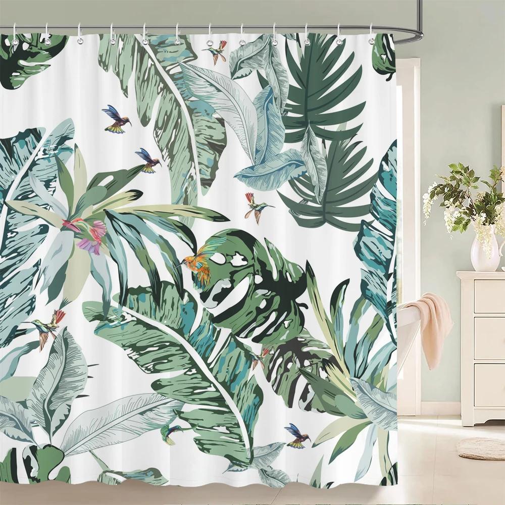 3d Flowers Pattern Shower Curtains Bath Curtain 180*180cm Waterproof Bathroom Decor Washable Fabric Bath Screen With Hooks