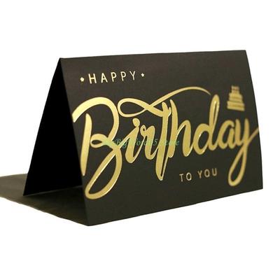 24TE Happy Birthday Gilding Greeting Card Handwritten Gift Blessing Card Supplies for Mom Wife Sister Boy Girl Cards