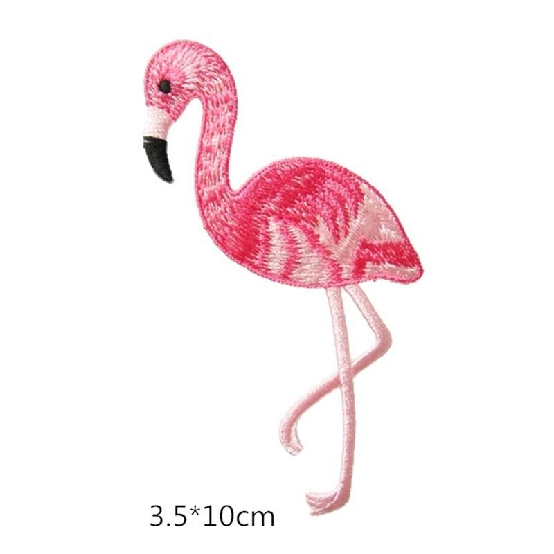 Elegant Red Ostrich Embroidery Patches for Clothing Parches Fabric Sticker Iron On Sewing Patch Craf