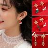 Christmas Santa Claus Snowflake Crystal Ear Stud Earrings Dangle Jewellery Women-Christmas Earrings#8