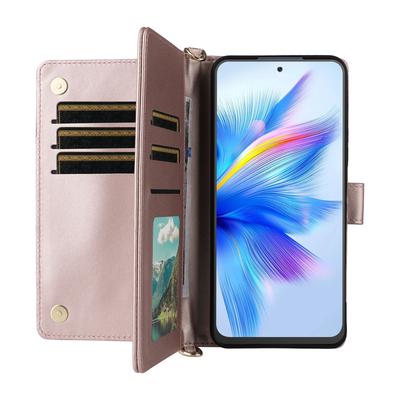 For Blackview Shark 9 5G Wallet Case with Shoulder/Wrist Strap Leather Phone Cover Stand