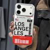 Soft Phone Case For Iphone 17 Pro Max Case Los Angeles Boarding Pass Iphone 16 13 12 14 11 15 Plus Silicone Shockproof Cover
