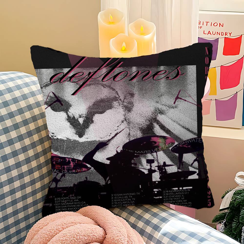 Classic Band D-Deftones Office Cushion Pillowcase Car Cushion Cover45X45CM Lumbar Pillowcase Sofa Pillowcover