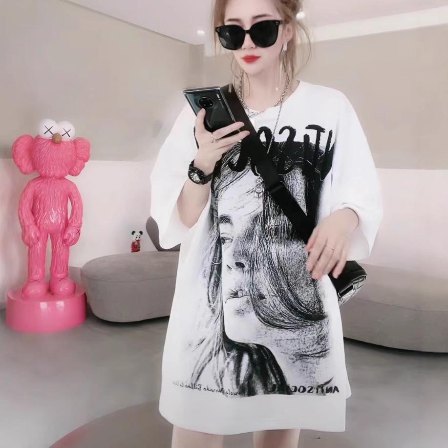 

2025 Plus Size European Style Slimming Women s Short Sleeve Retro T-shirt L Premium