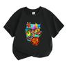 Kids Boys Girls Crew Neck Short Sleeve 100% Cotton T-shirt, Cute Retro Game Character Print Casual Soft Breathable Summer Tee for Daily Playwear