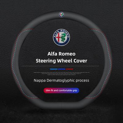 AAACN1 Cubierta de Volante de Cuero Transpirable Antideslizante Para Giulietta Mito 159 Giulia Stelvio 156 147 Tonale Brera Disco