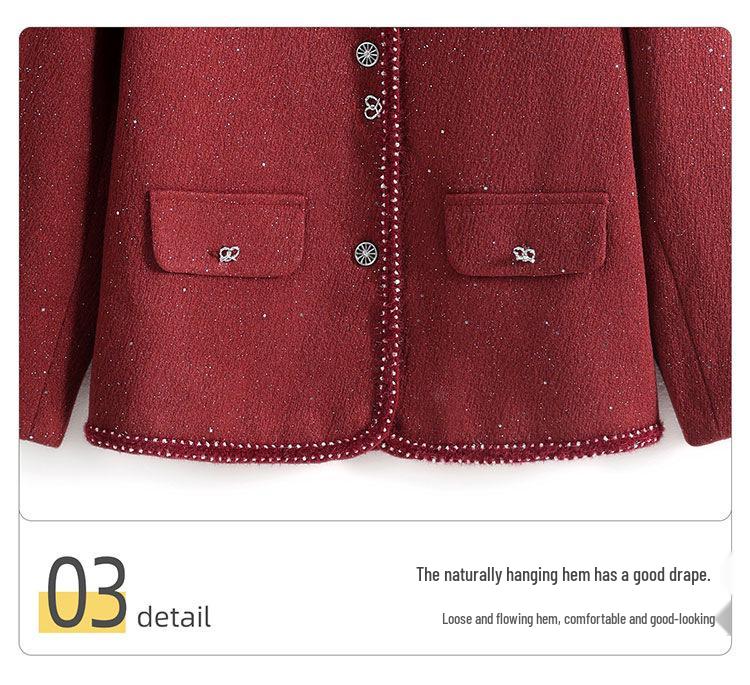 Mom's 2025 Spring-Autumn Fashion Short Jacket for Middle-Aged & Elderly Women - Stylish Little Fragrance Cardigan