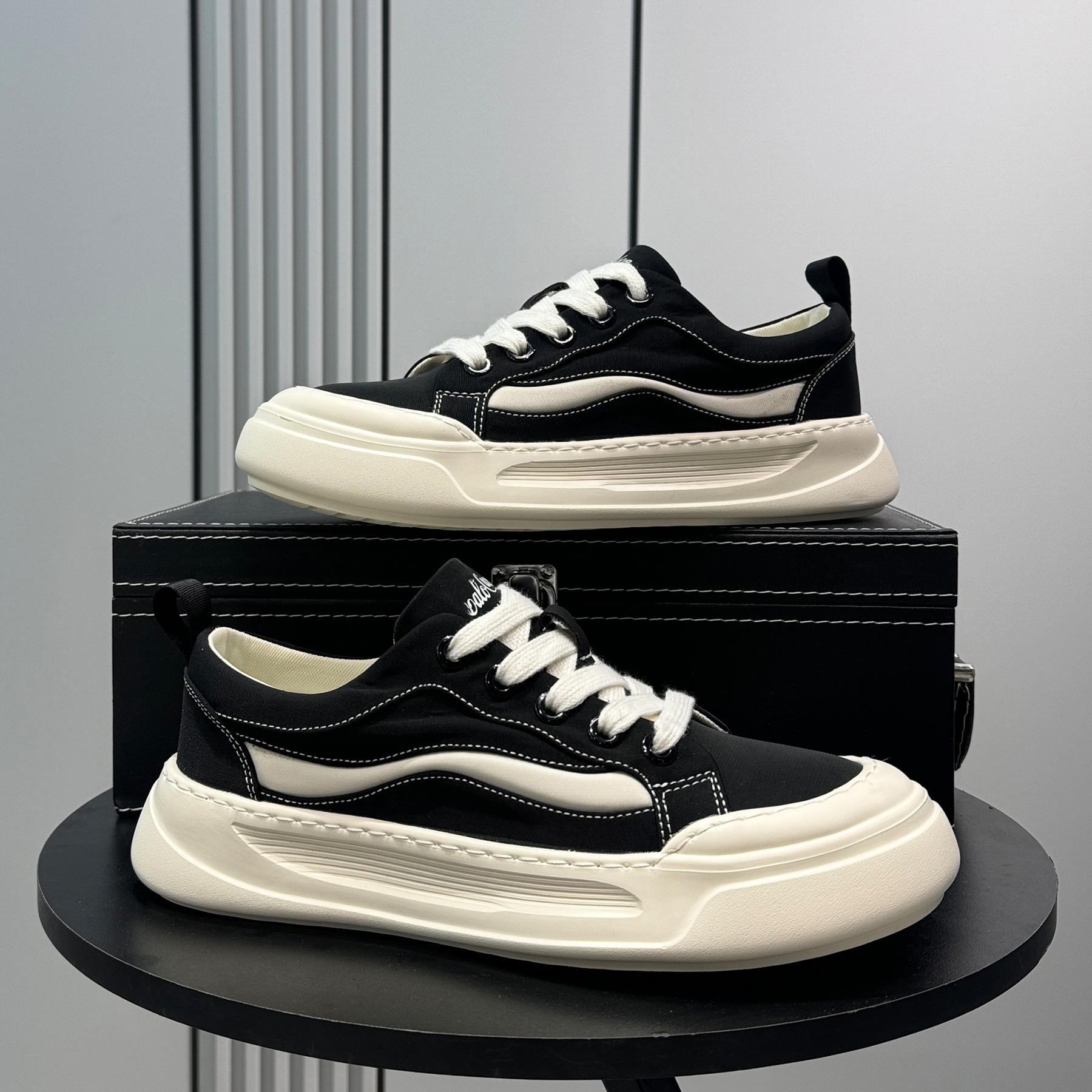 

Мужская повседневная обувь на толстой подошве, удобные кроссовки, классические расцветки, ретро-стиль, базовая модель, универсальное сочетание 44 чёрный