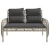 4 Piece Garden Sofa Set with Cushions Light Grey Poly Rattan