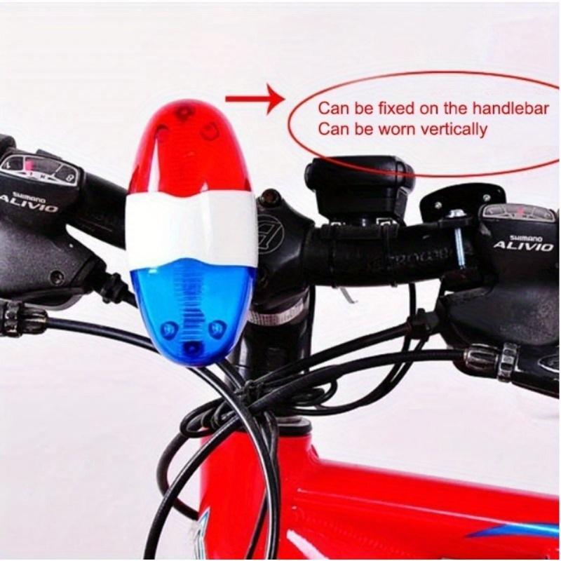 1PCS Bicycle Bell 6 LED 4 Tone  Horn Bike Call LED Police Light Electronic Loud Siren Kid Accessories Bike Scooter