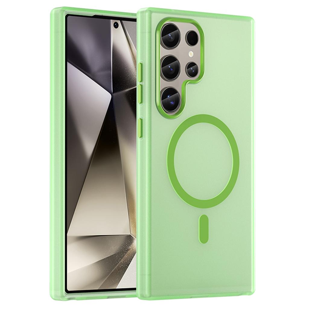 For Samsung Galaxy S24 Ultra Magnetic Case TPU+PC Slim Matte Translucent Phone Cover