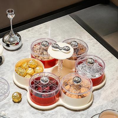 Gedroogd Fruit Schaal Licht Luxe Creatieve Voedselkwaliteit Fruitschaal met Deksel Huishoudelijke Noten Snoep Snack Schaal Verfrissingsschaal Snackschotel