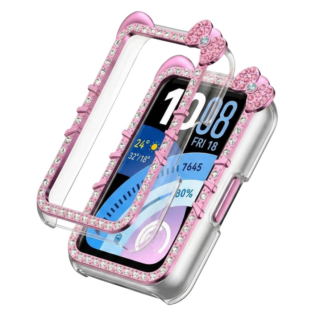 Custodia con Diamanti per HUAWEI Band 11 Accessori Bordo Bumper Rigido Vuoto a 360° Frame shell Carina Copertura GATTO huawei smart band 11 pro