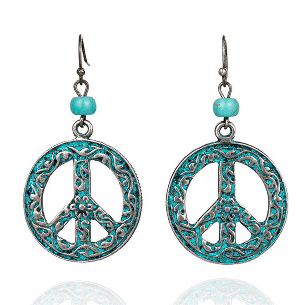 GemChic Women's New Vintage Flower Pattern Hollow Earrings Ethnic Fashion Hook Earrings Birthday Christmas Jewelry Gift
