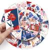 Set of 50 Hand-painted Retro Rose Flower Bookmarks & Waterproof Stickers for Journal Decoration