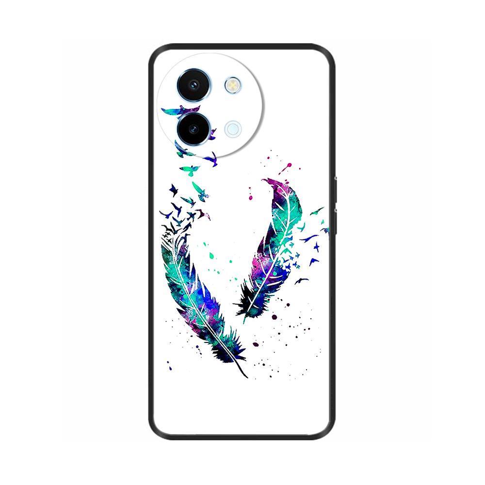 For Vivo Y38 5G Phone Case Painted Soft Black TPU Silicone Bumper For Vivo Y38 Y200i Y200t T3x Protective Back Cover Cases Capas