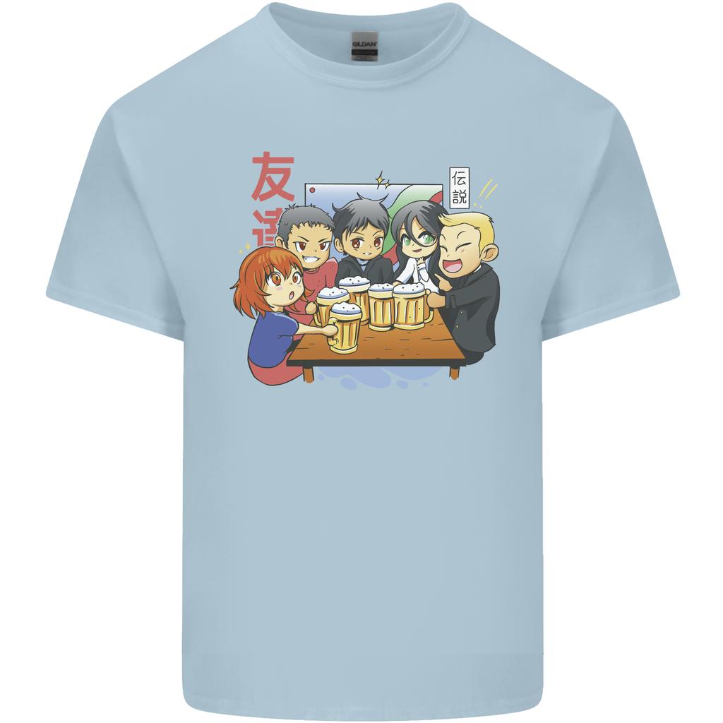 Chibi Anime Friends Drinking Beer Unisexs Light Cotton TShirt