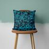 Teal Cushion Cover Leaf Feather Geometric Heart Sofa Pillowcase Bedroom Home Decor Office Decor Accessories 60x60cm50x50cm45x45