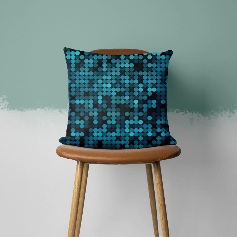 Teal Cushion Cover Leaf Feather Geometric Heart Sofa Pillowcase Bedroom Home Decor Office Decor Accessories 60x60cm50x50cm45x45