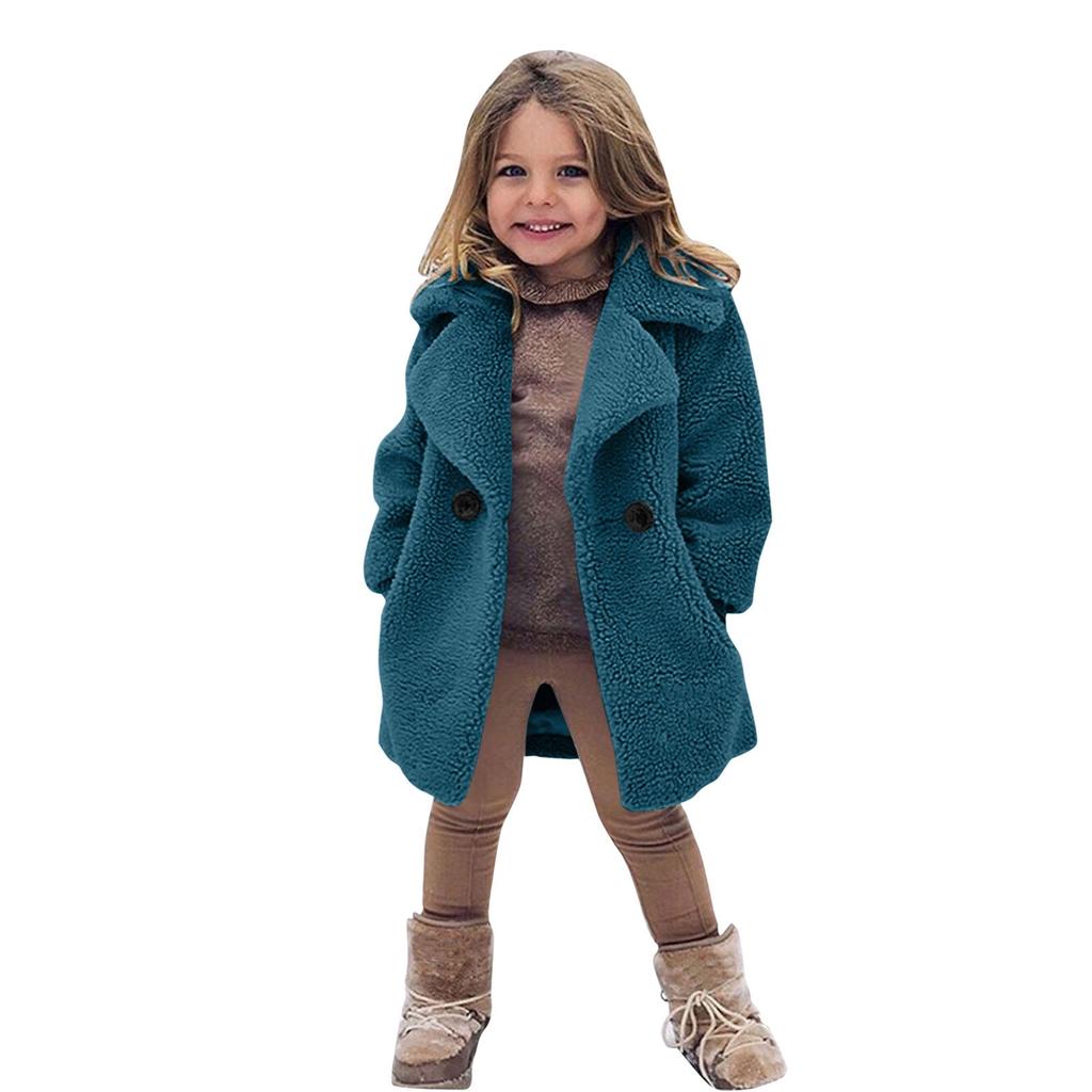 Children's Casual -color Coat Casual Long-sleeved Coat With Pockets