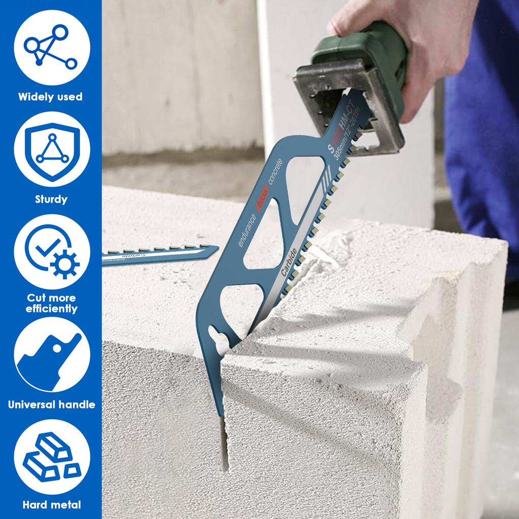 10/12/18/20 Zoll Säbelsägeblatt Universalschnitt Recipsägeblatt Legierter Stahl Roter Ziegel Beton Schneidsägeblatt