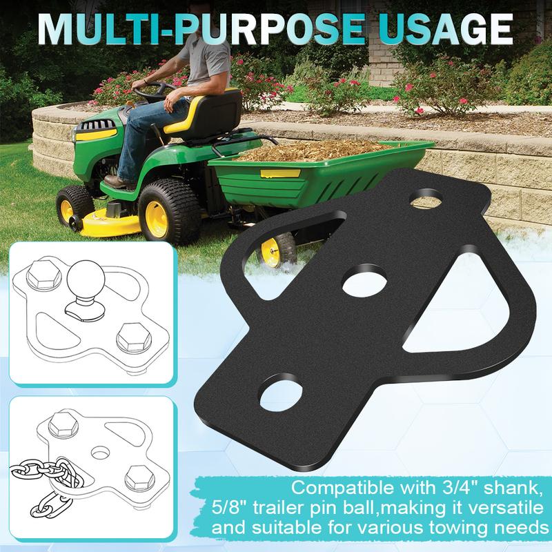 for ATV Lawn Mower Golf Cart Yard Cart Garden Tractor 3-Way Trailer Hitch Adapter Steel Hook Mounting with Bolts