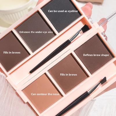 3 Farben Wasserdichte Augenbrauenpuder-Palette Ganztägig Tragbar Kontur-Highlight-Kit für Augenbrauen Nase Lidschatten