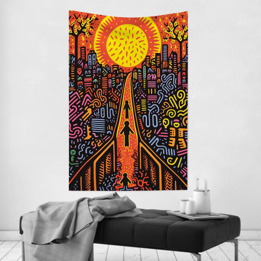 

1pc Art K-Keith H-Haring Tapestry Room Decor Wall Cloth Party Hanging Background Room Decor Baby Room 50x70