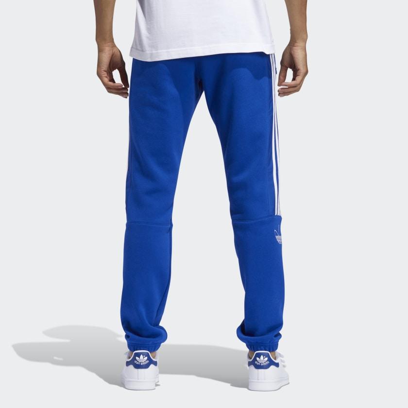 Adidas Originals Side Stripe Training Elastic Waist Cuffed Knit Joggers Men Joggers Blue EJ8793