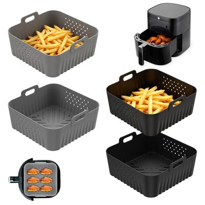 2/4 Pcs Air Fryer Silicone Liners Pot Reusable Baking Tray Non-stick Air-fryer Basket Cooking Gadgets Baking Kitchen Accessories