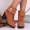 Trend Women Casual Outdoor High Heel Ankle Boots Autumn Winter Woman 2025 New Fashion Comfortable Short Boots Shoes for Women