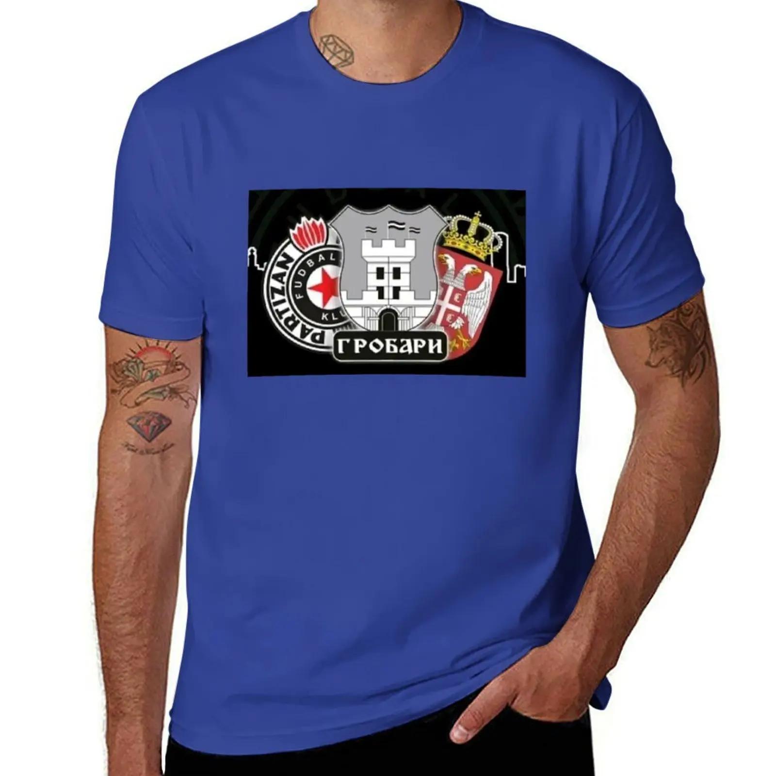 

PARTIZAN BEOGRAD FC T-Shirt oversizeds Short sleeve tee sports fans mens funny t shirts L
