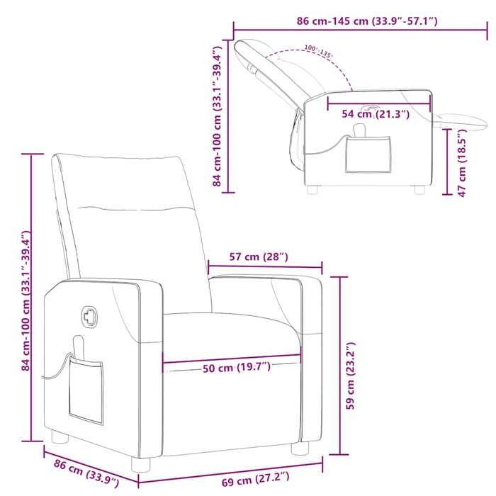VidaXL Reclining Massage Chair Dark Grey Fabric, Massage Chair, Armchair, Sofa Armchair, Office Chair 4104818