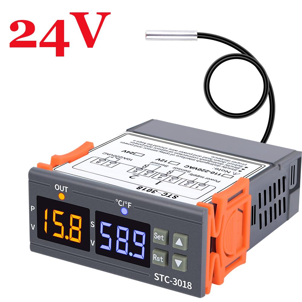 STC-3018 LED Digital Temperature Controller Thermostat Thermoregulator Incubator 12V 24V 110~220V Microcomputer Thermometer