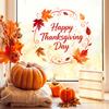 Watercolor Maple Leaf Decor Thanksgiving Window Clings, Wreath Static Glass Stickers for Autumn Electrostatic Film Holiday Home Decoration, Removable