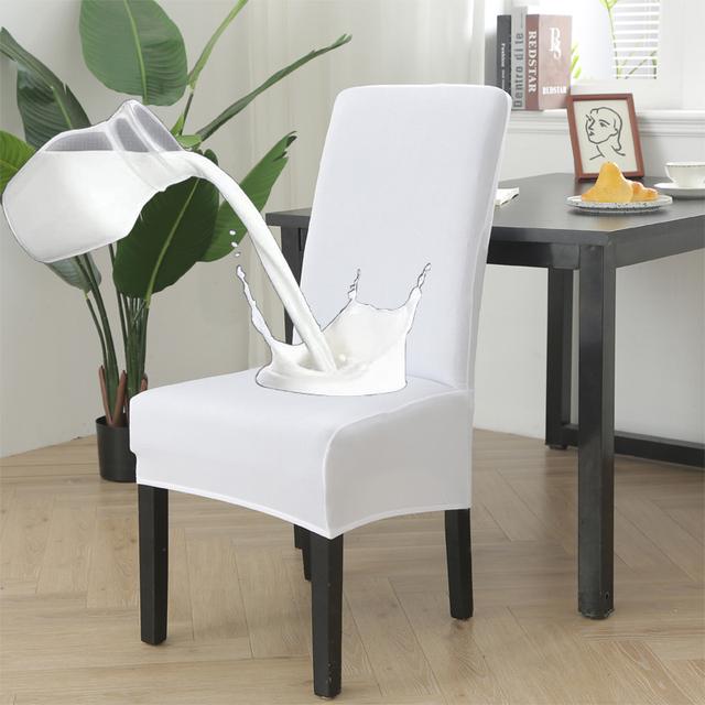 Waterproof High Back Xl /M Size Solid Chair Cover Stretch Dress For Chair Covers For Dining Room Wedding Banquet Home Decor Case