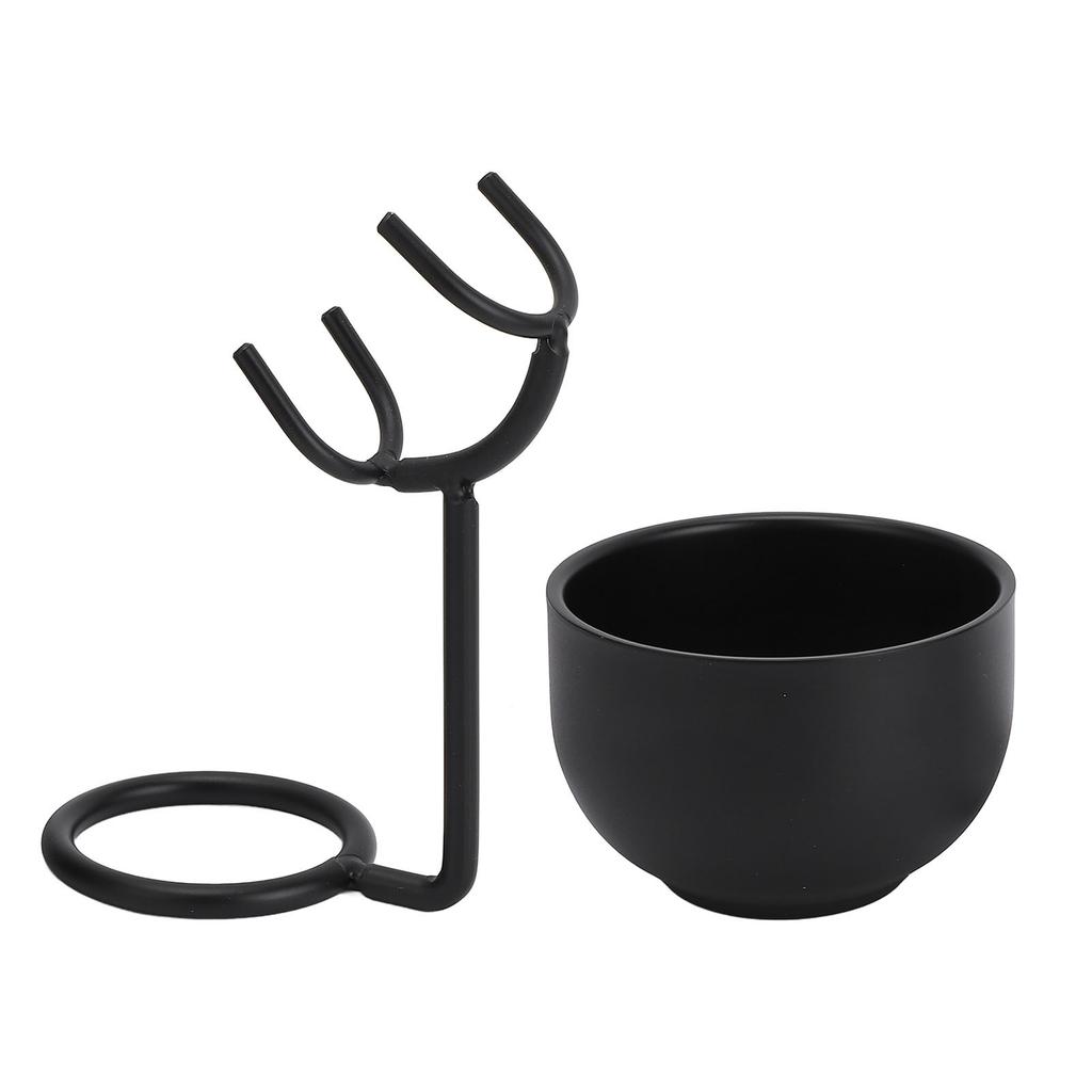 Rasierpinselständer mit Schüssel Herren Bart Rasierwerkzeug Pinselhalter Set Pflegeset Rack