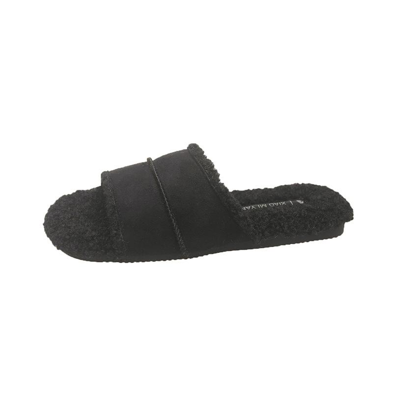 Internet celebrity Mao Mao slippers women's fashion wear 2025 autumn and winter new retro soft flat bottom home lazy one-word cotton mop