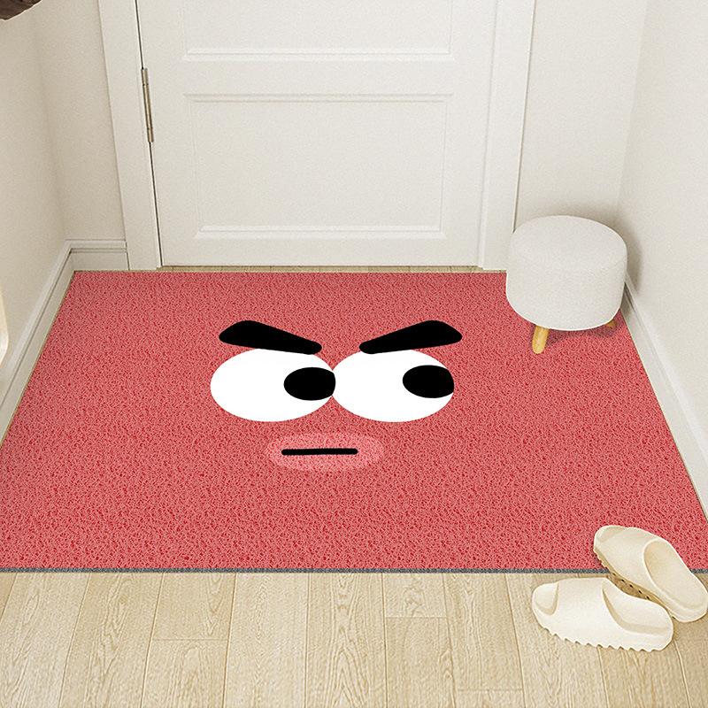 Cartoon Cute Funny Expression Household Entrance Door Floor Mat Non-Slip Can Be Cut And Rubbed Soil Door Floor Mat
