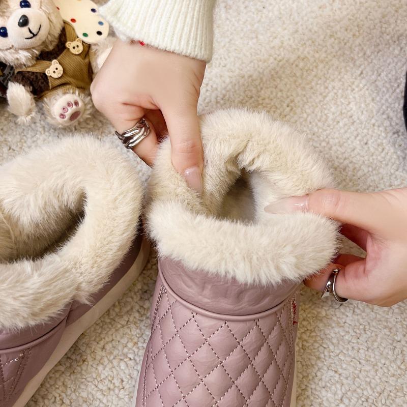 New winter velvet thickened outer wear bag and cotton slippers women's non-slip and snow-proof lightweight student home indoor cotton shoes