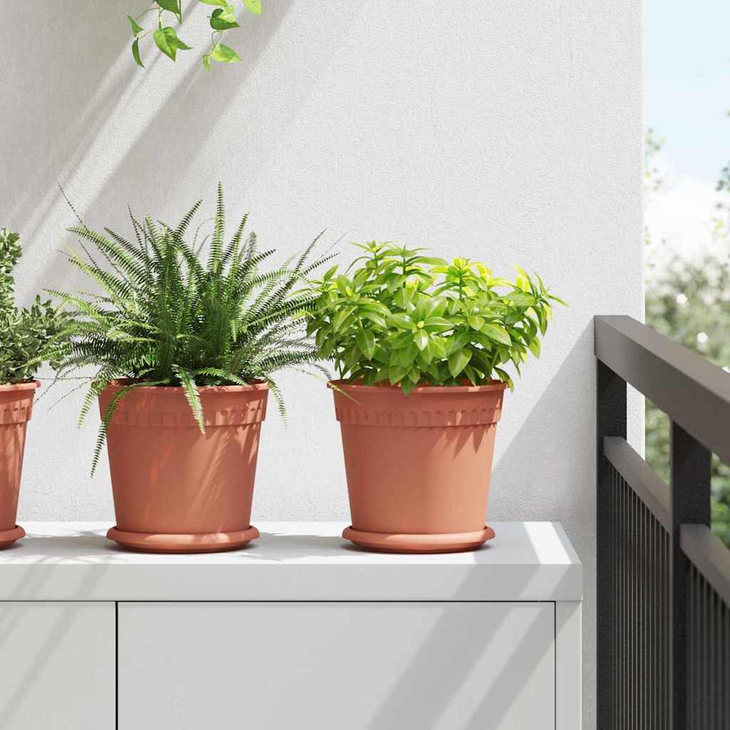 Flower Pots 6 Pcs Terracotta Red Ø 19 X 16 Cm Plastic