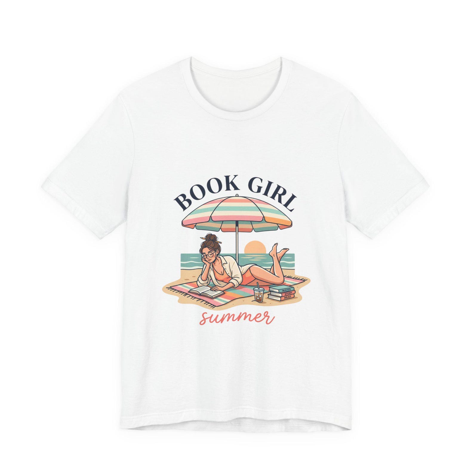 Book Girl Summer T-Shirt | BookTok reading, beach reads, bookish aesthetic M
