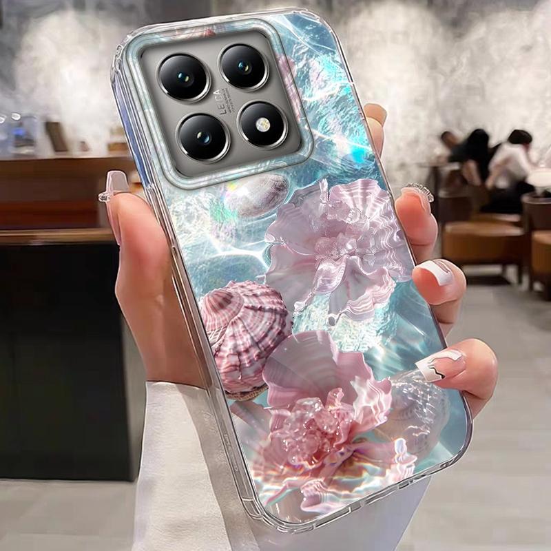 Summer Seashell Seaside Wave Beach Girls Women Phone Case For Xiaomi 14T 13T Pro 14Tpro 11 Lite 5G NE Shockproof Fundas Cover