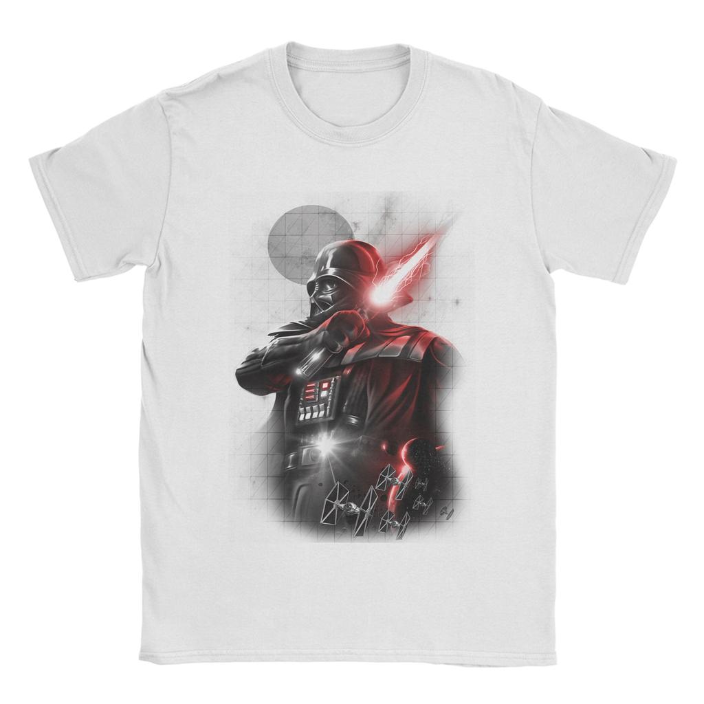 Vaders Lightsaber Portrait Men's T Shirt Unique Tees Short Sleeve Crew Neck T-Shirt Cotton Printed Tops