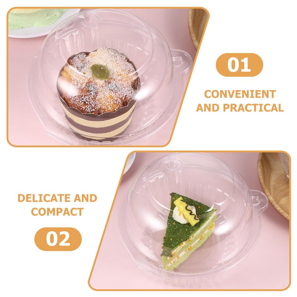 100 Stück Transparente Kuchenboxen Verpackungsboxen Party Cupcake Behälter Mousse Das Haustier mit Deckel Bäckerei Brotdose