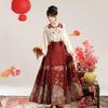 Yimengge Original Fengming Qu Hanfu Three-piece Set Women Chinese Style Improved Han Element Blouse Cloud Shoulder Horse Skirt Suit