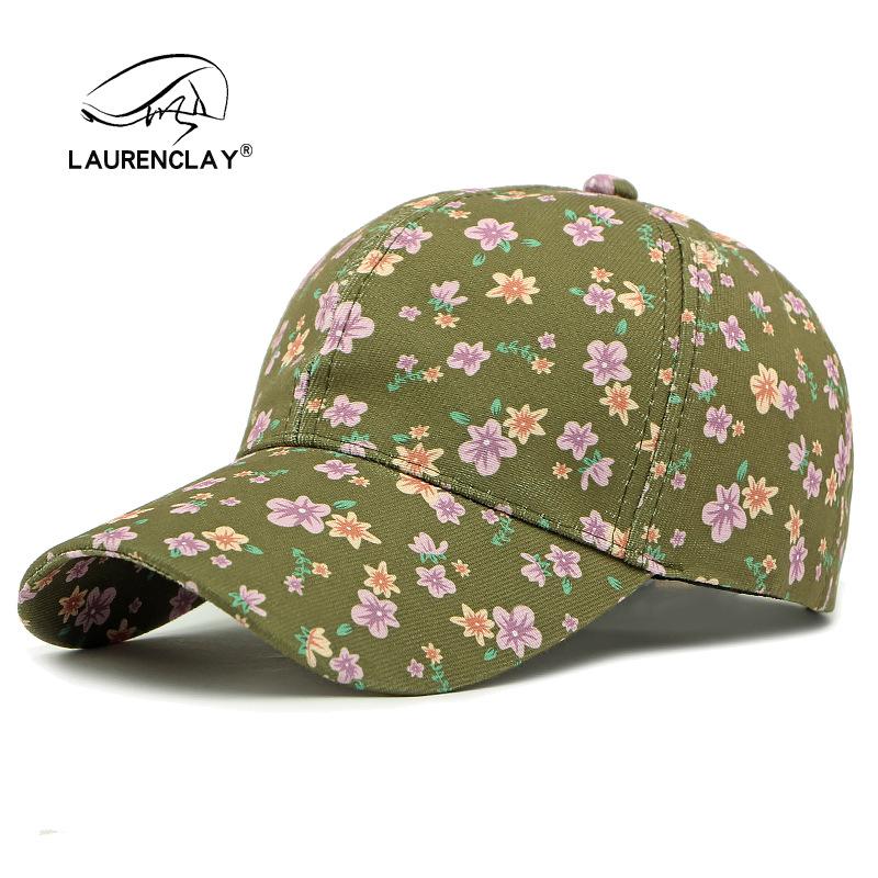 

Spring and summer new printed cap women s fashion versatile floral baseball cap outdoor sun protection hat Adjustable зелений