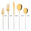 20Pcs/4Sets Stainless Steel Cutlery Tableware Mirror Polished Dinnerware Set White Gold Knife Fork Spoon Flatware Silverware Dinner Set