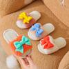Girls' Winter Warm Plush Swallowtail Bow Cotton Slippers - Soft Sole, Non-slip, Plus Velvet, 2025 Edition