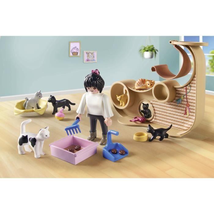 PLAYMOBIL 71744 Cat Bar with 6 Cats and 3 Figures, My Life, 72 Pieces, Ages 4 and Up